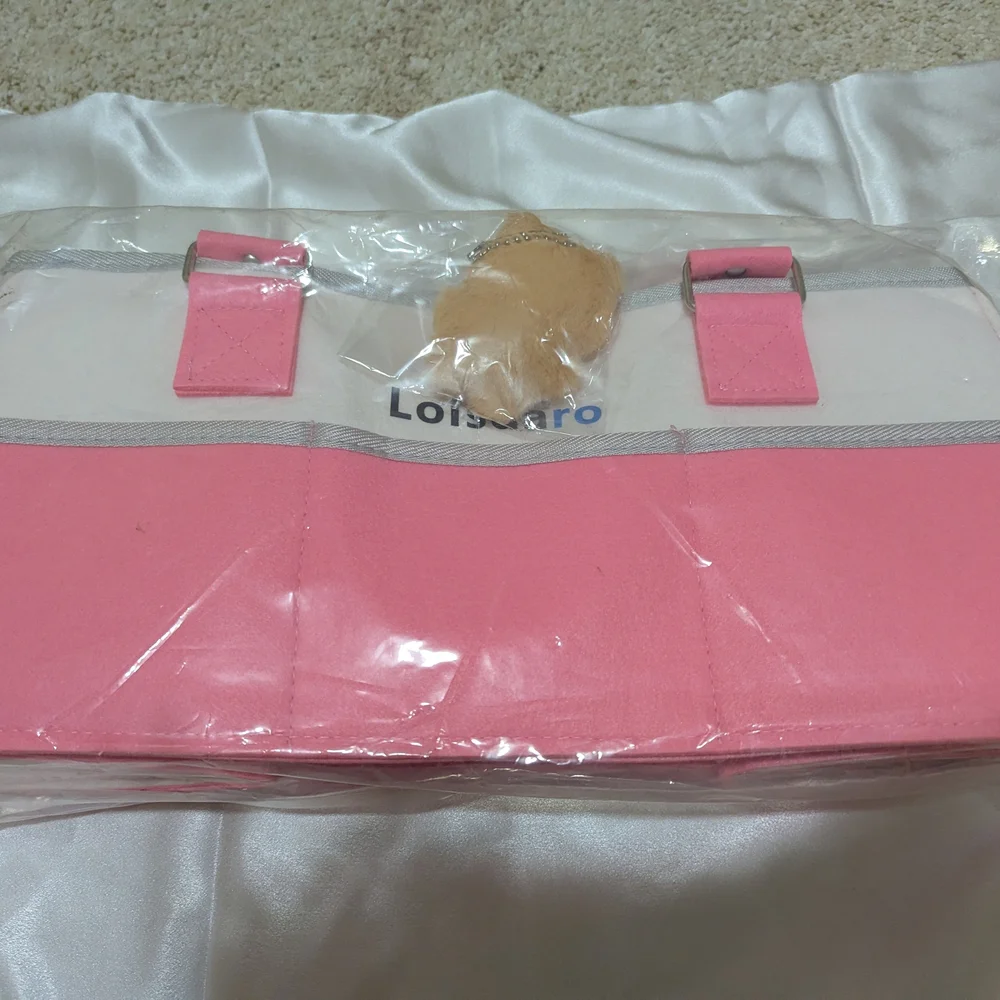 Loisdaro Pink and White Organizer Tote